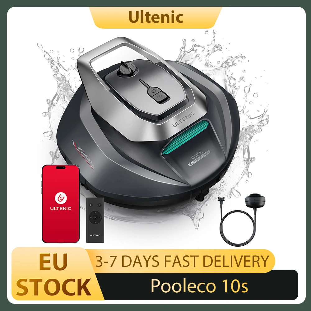 Nettoyeur de piscine robotisé Ultenic Pooleco 10s, commande par application/télécommande, autonomie de 90 minutes, 5200 mAh, 3 moteurs, pour piscines enterrées/hors sol jusqu'à 850 pieds carrés