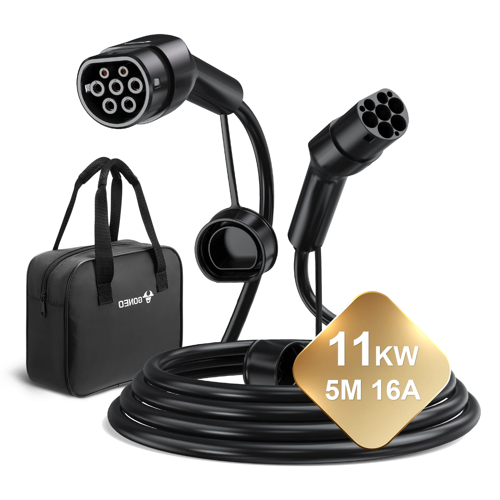 Image of GONEO Typ 2 Ladekabel 11kW 16A, Typ 2 zu Typ 2 EV-Ladekabel, 400V Dreiphasen-Modus 3, Elektroauto-Ladekabel, IEC 62196-2, für EV & PHEV
