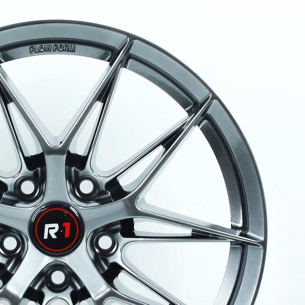 DX249 Ruedas de coche de radios múltiples Hyper Black 5X100 de 15/16/17/18/19 pulgadas