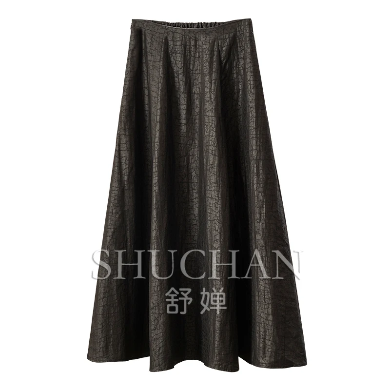

D spring home, low-key luxury, new Chinese heavy silk ancient turtle crack fragrant cloud yarn A-shaped skirt women 59C5