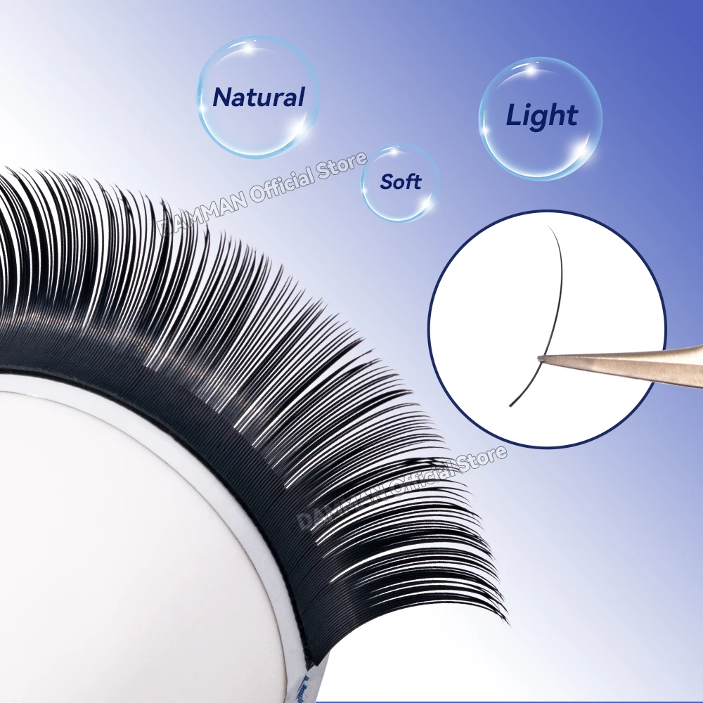Damman 3 Hüllen, klassische Wimpernverlängerung, D-Locke, 0,10/0,15 mm, hochwertige klassische Wimpernverlängerung, 8–15 mm, gemischte Wimpern-Make-up-Tools