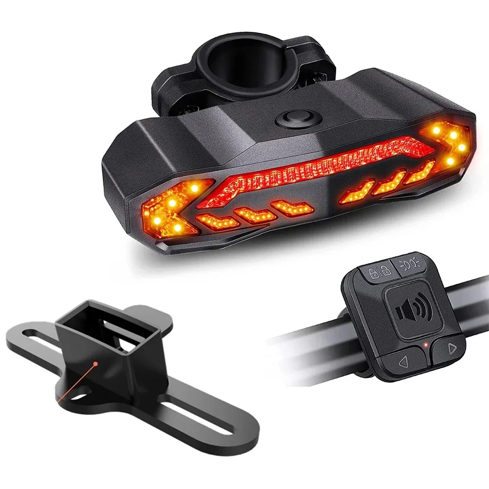 WSDCAM Smart Bike Tail Light with Turn Signals Bike Alarm Horn with Remote Rechargeable Waterproof Bike Rear Bike Brake Light image 3
