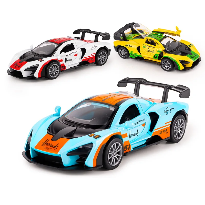 1:32 Alloy Graffiti Sports Car Children's Toy Ornaments Model Boy Pull-back Alloy Car Plastic