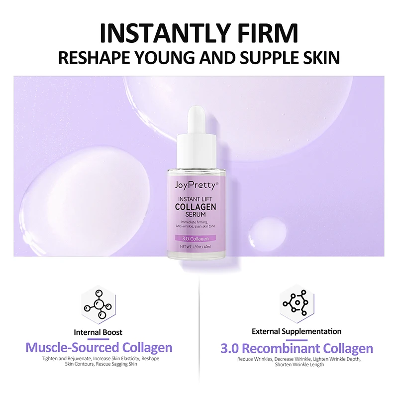 Collagen Face Serum Wrinkle Removal Anti Aging Hyaluronic Acid Forehead Fine Lines Lifting Facial Serum 40ml Skin Care Beauty