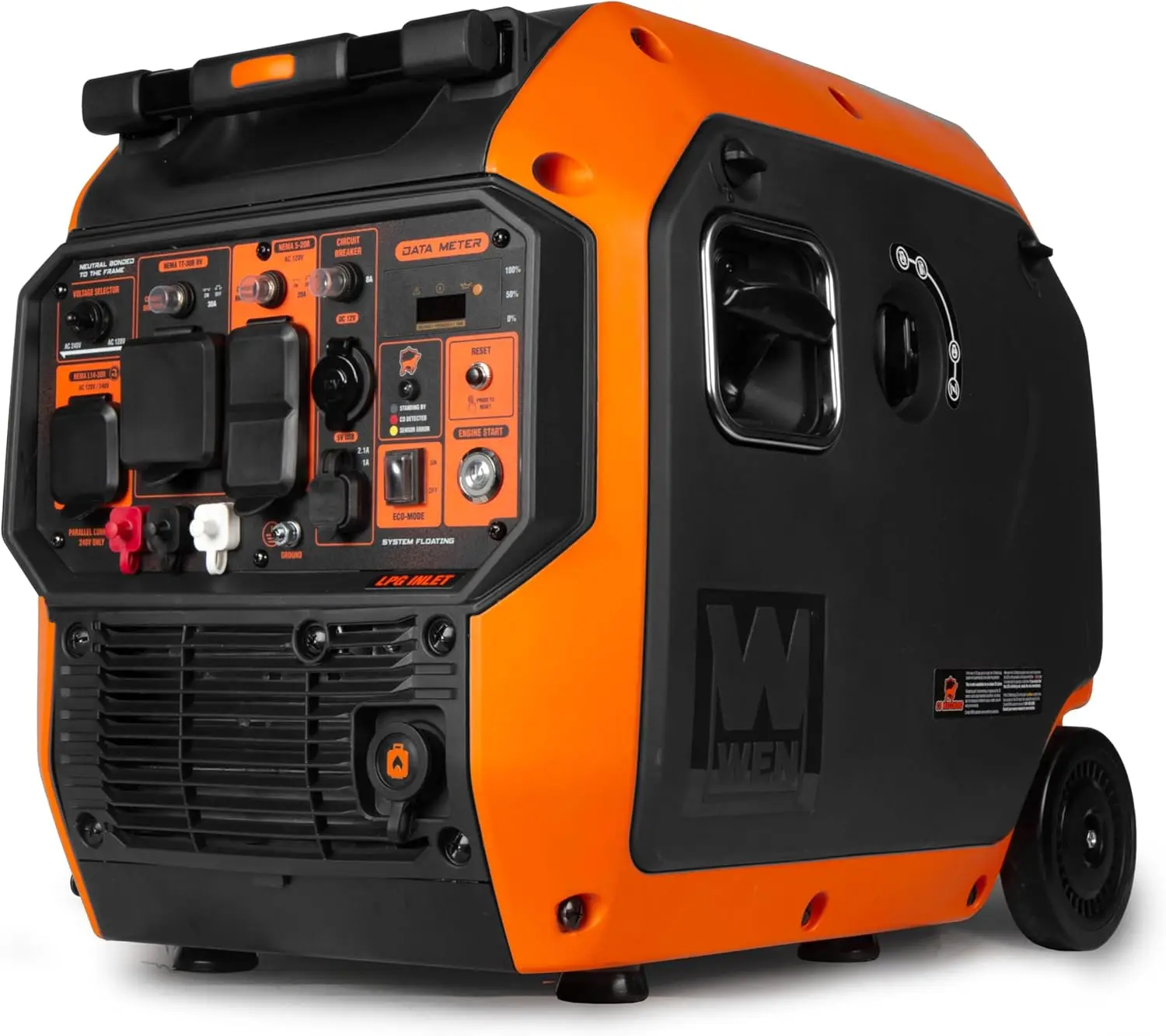Quiet 6800-Watt Dual Fuel/3800W Electric Start，RV-Ready Portable Inverter Generator with Fuel Shut Off and CO Watchdog