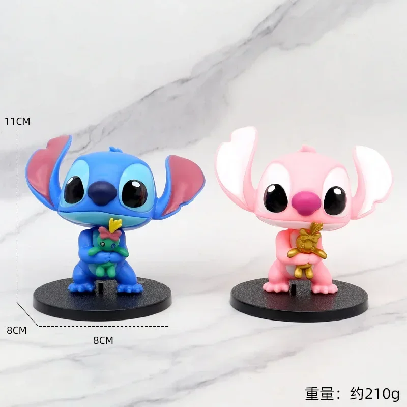 4 STKS Disney Anime Leuke Stitch Figuren Cartoon Handgemaakte Ornamenten Kid Speelgoed Pop Decoraties Kerst Verjaardagscadeautjes Collectibles