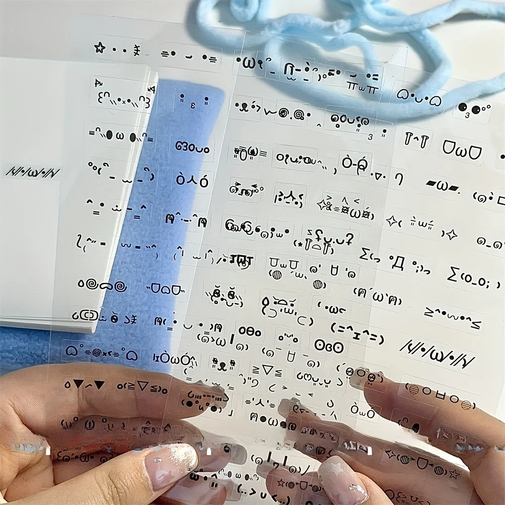 10 Blatt niedliche handgezeichnete Emoji-Aufkleber, selbstklebende Aufkleber, unregelmäßige Form, geeignet für Tagebücher und Sammelalben, Anime-Aufkleber – Detail 7