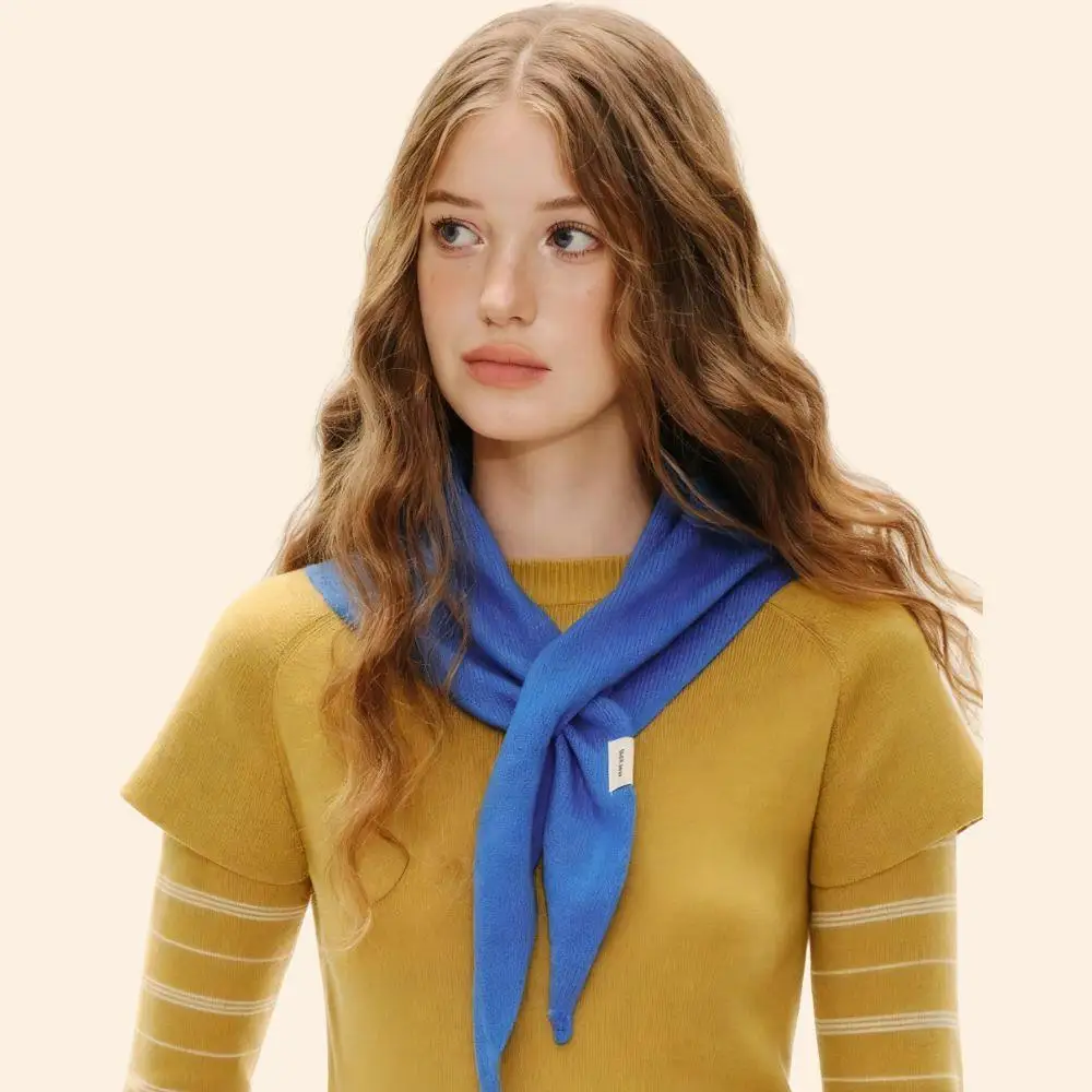 

Korean Triangle Scarfs Windproof Neck Warmer Women Kawayi Hijab Knitted Scarf Winter Solid Color Knitted Triangle Scarf Warm