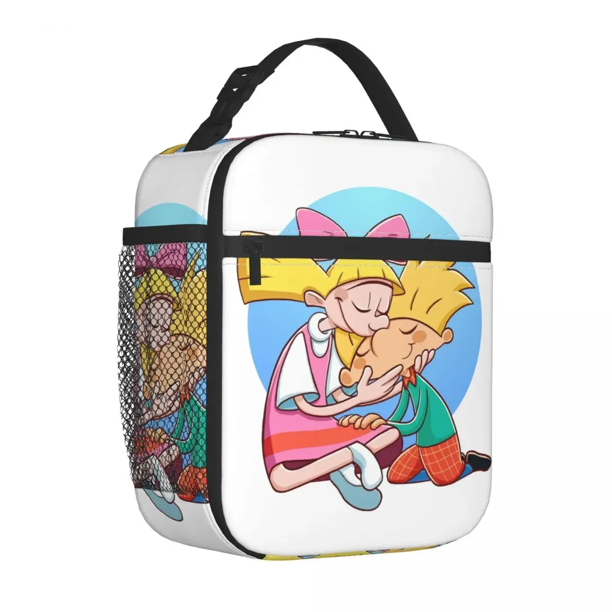 Helga Pataki Anime Animation Hey Arnold Insulated Lunch Bags for Women Portable Cooler Thermal Food Lunch Box Work School Travel