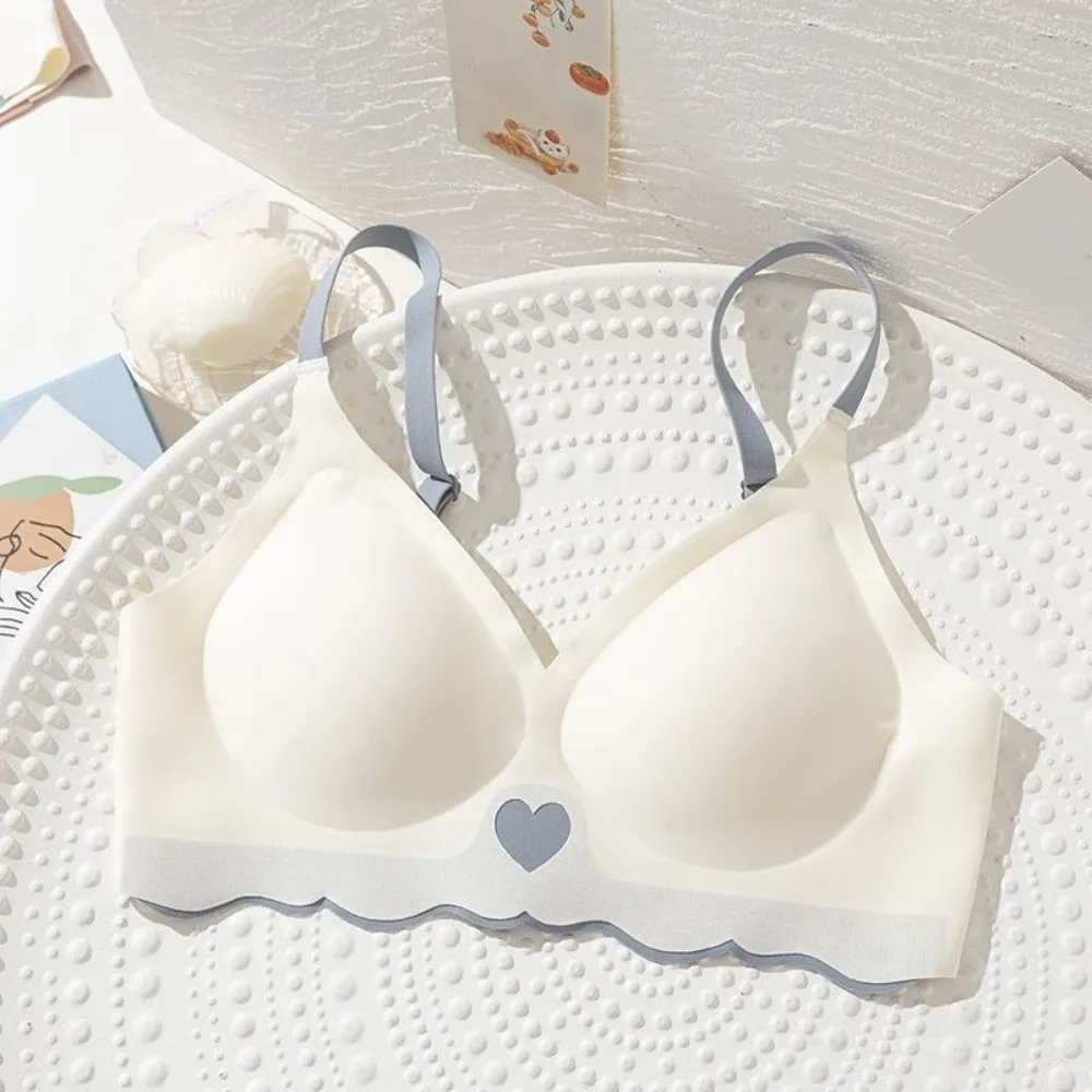 

Soft Close-fitting Wireless Bra Shockproof Gathered Breasts Seamless Bralette Underwear Adjustable Sports Bra Running