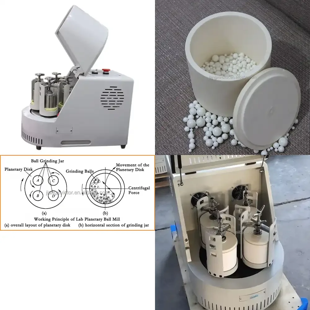 Laboratory Nano Powder Making 0.4l Mini Planetary Ball Mill Grinder with 4 Jars