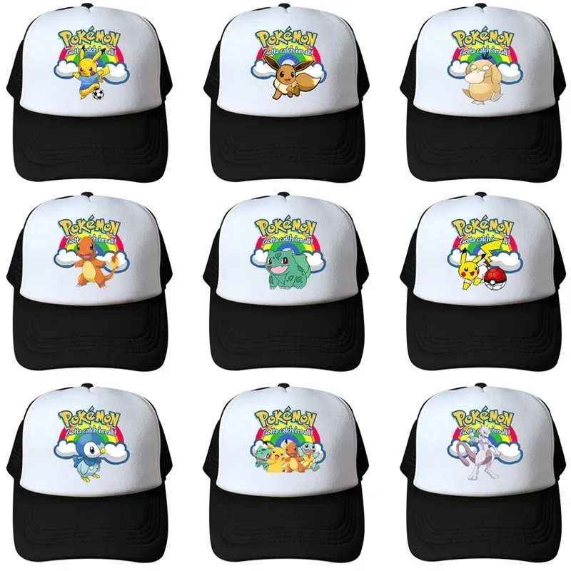 

Pokemon Net Cap Korean Version Peaked Cap Baseball Cap Cute Hat Bonnets Wholesale Beanies for Kids Pikachu Summer Accessories