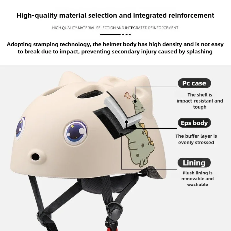 Casque de sport professionnel pour enfants, casque de sécurité de dessin animé, équipement de protection pour cyclisme, patinage à roulettes, accessoires de vélo d'équilibre