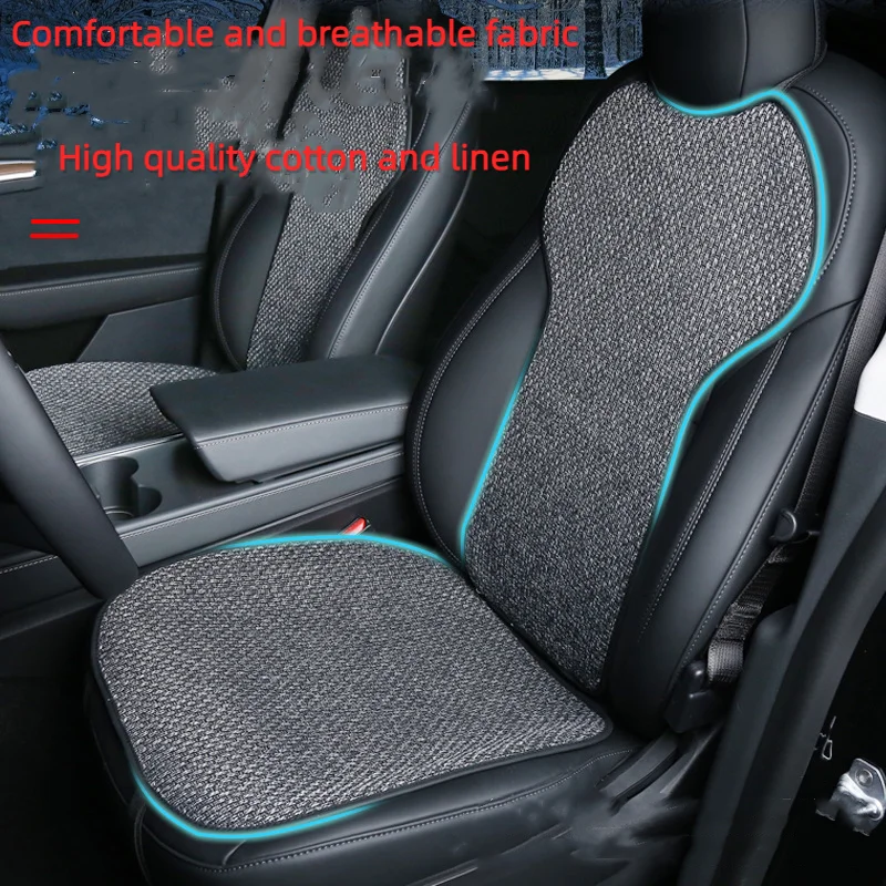 Suitable For Tesla Model 3/Y Car Seat Cushion Linen Material Seat Cover Ventilation Seat Cushion Modification Accessories