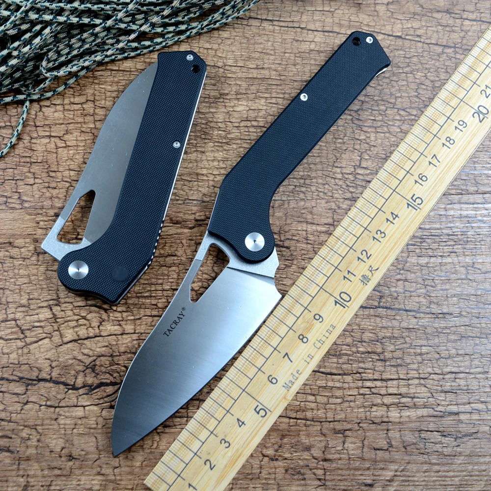 

TACRAY Folding Pocket Knives Chef VG10 Blade G10 Handle Black TR-FK01