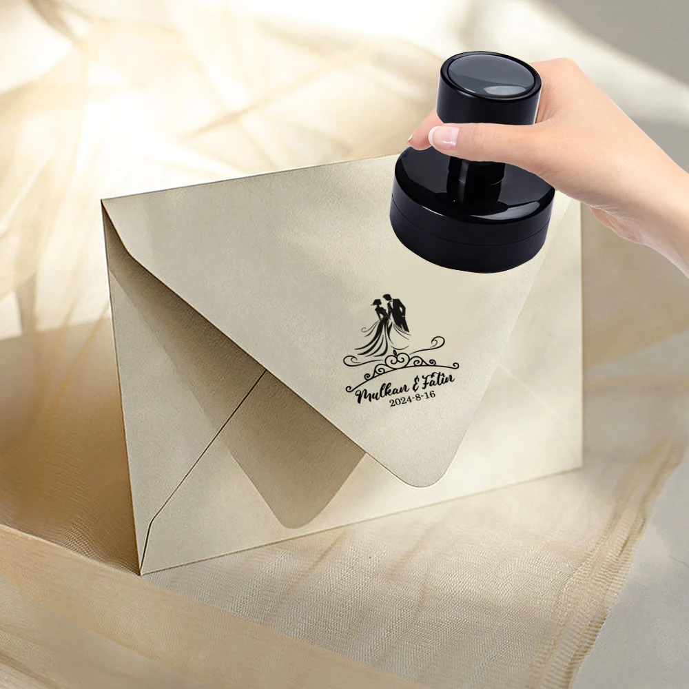 Customizable Stamp Personalized Name & Date Ideal for Invitations Return Address Labels & Bespoke Text for All Occasions