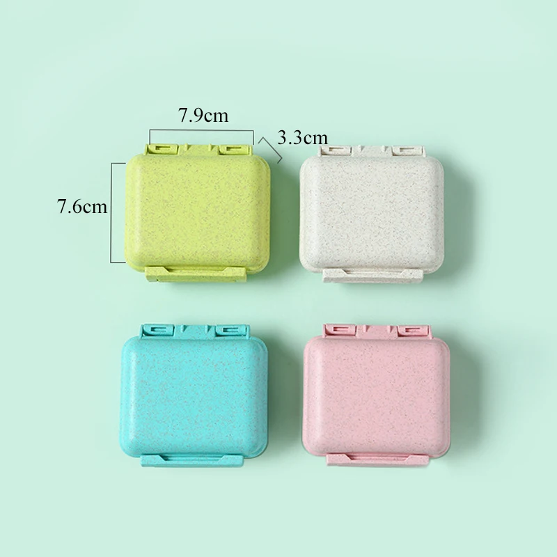 Pill Organizer with Seal Ring Plastic Medicine Pill Box Small Box for Tablet 6 Grids Pill Packing Case Travel Medicine Organizer