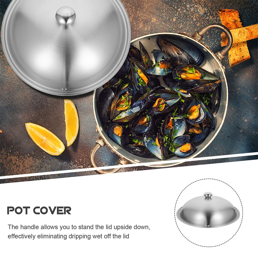 Stainless Steel Pot Lid Pan Knob Frying Pans Metal for Wok Kitchen Supplies Griddle Lids Plate Cover Useful