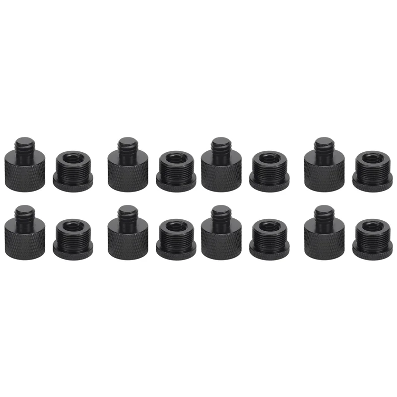 16 pçs conjunto de adaptador de rosca de microfone 5/8 fêmea para 3/8 macho e 3/8 fêmea para 5/8 macho rosca adaptador de parafuso para micr suporte Mount-VVNB