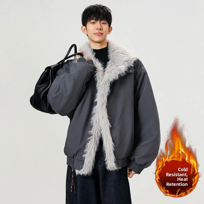 

Cleanfit ort Cotton Jaet Men's Winter Faionable Quilted Coat with Fur Collar American Sle Youth Casual Warmth