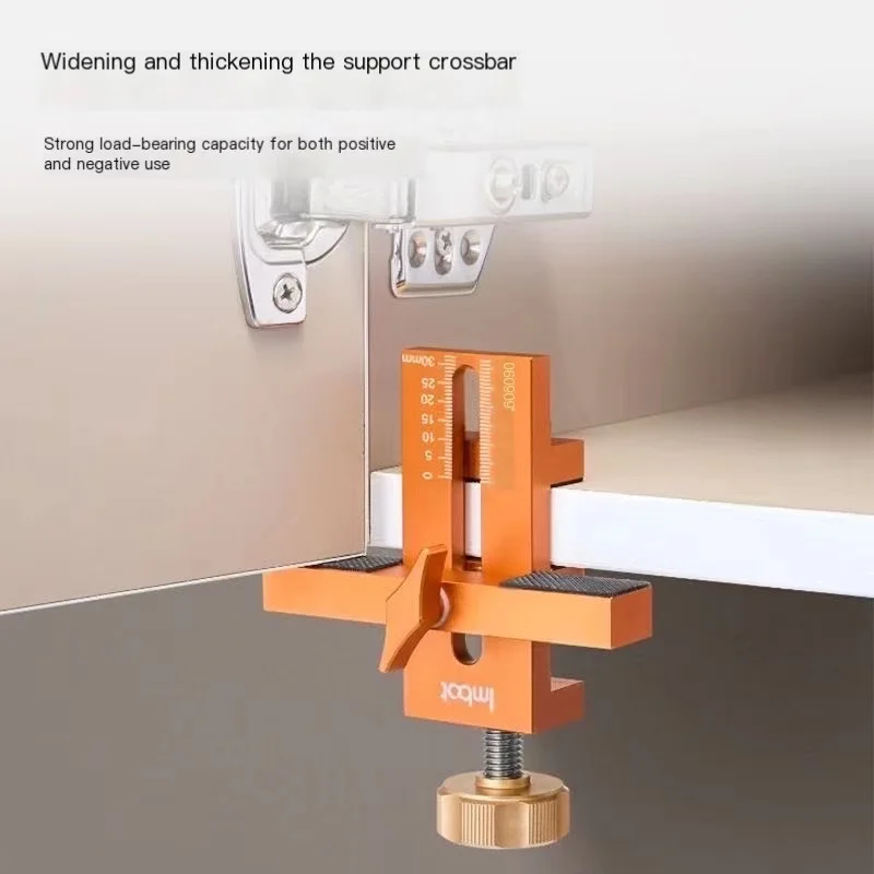 Woodworking Cabinet Door Installation Jig,Cabinet Closet Door Quick Positioning Tool, Aluminum Adjustable Clamping Range 7-40mm