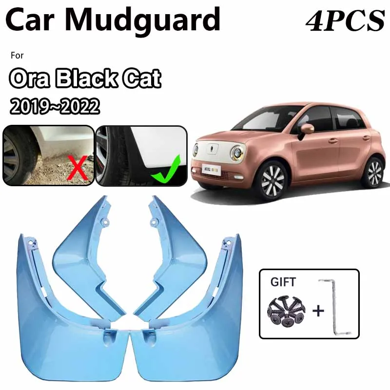 

Car Wheel Fender For Ora Black Cat Accessories 2019~2022 R1 Heimao Baking Paint MudFlaps Front Mudguards Mud Guards Splash Flaps