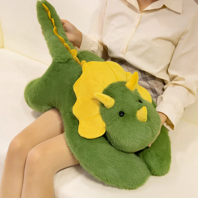 

Kawaii High Quality Dinosaur Plush Pillow Soft Long Triceratops Plush Toy Home Decor cute stuffed cushion doll kids gifts
