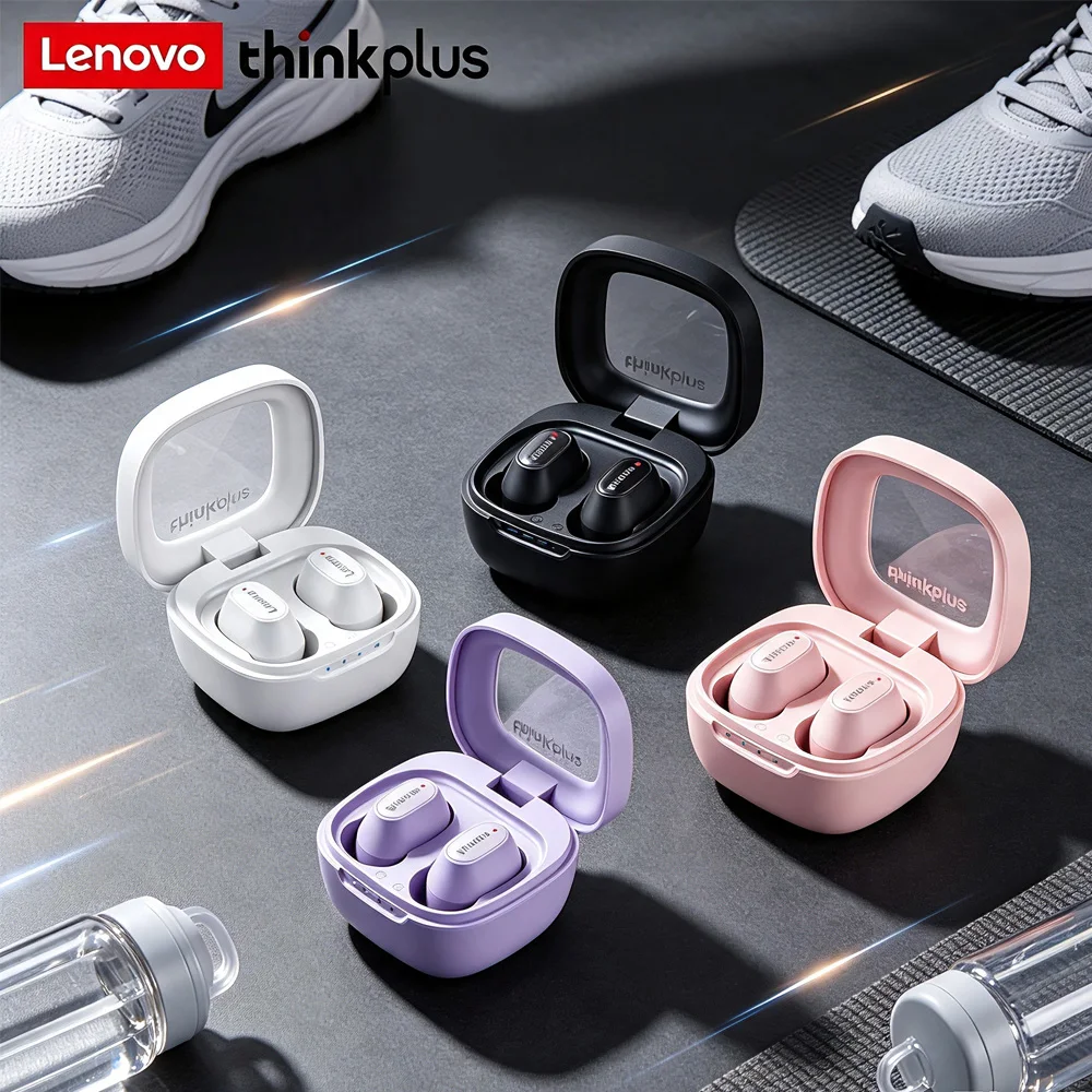 Lenovo XT62 세련된 투명 캡슐 TWS 이어버드 25시간 지속되는 내구성 IPX4 땀 방지 터치 컨트롤 게이밍 낮은 대기 시간