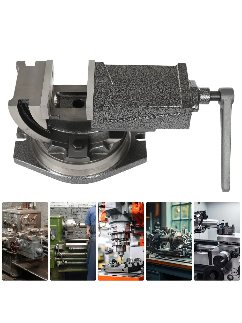 Bohrmaschinenschraubstock, 4 Zoll Tischschraubstock aus Gusseisen, 19KN Spannkraft für Fräsmaschinen, Werkstätten und Fabriken