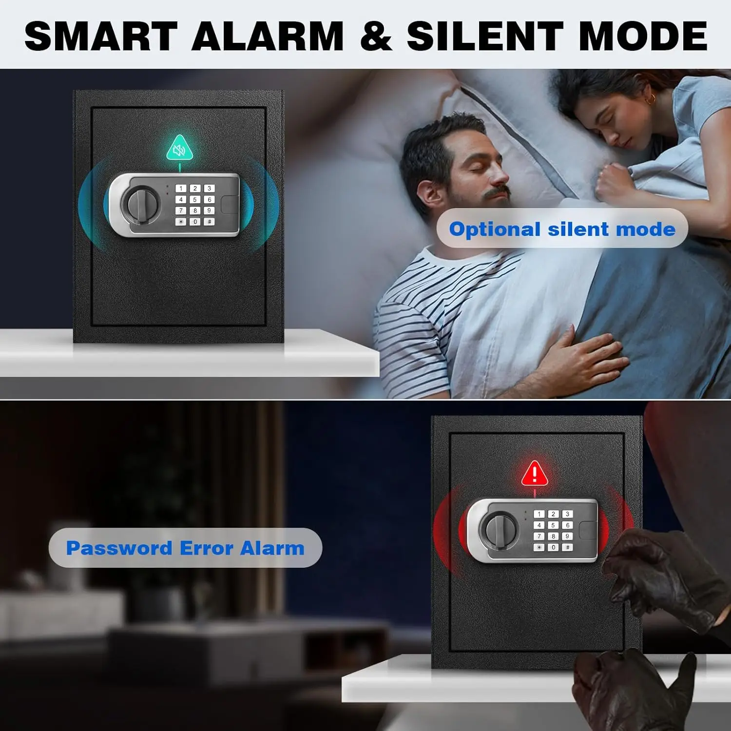 Safe Box for Home Documents- 2.5 Cu Ft Steel Safety Fireproof Waterproof Safe Box, Digital Keypad & Key, Mute Function & Removab