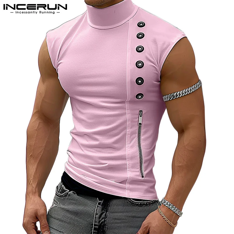 Fashion Casual Style Tops INCERUN 2024 New Mens Clothing Funny Printed Vests Male Clubwear All-match Personality Tank Tops S-5XL