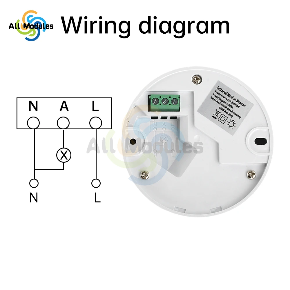 AC 220-240V 天井取り付け誘導スイッチ赤外線モーションセンサー検出自動センサーライトスイッチ人体センサー