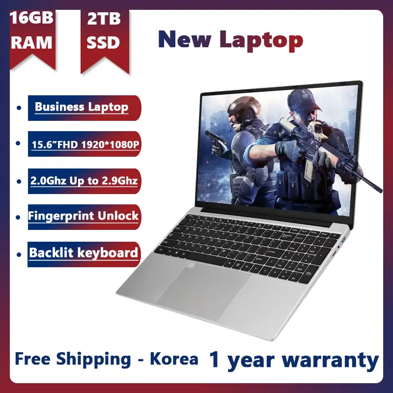 Bisnis Laptop Windows 10 11 Pro RAM 16GB DDR 128/256/512GB 1TB SSD 15.6 inci portabel Intel Laptop dengan sidik jari