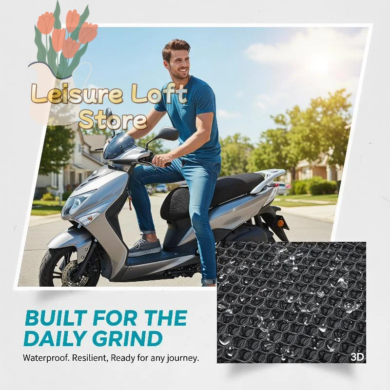 3D Mesh Motorcycle Seat Cover Summer Cooling Breathable Anti Slip Protector Universal for Most Scooter Moped Riding Use