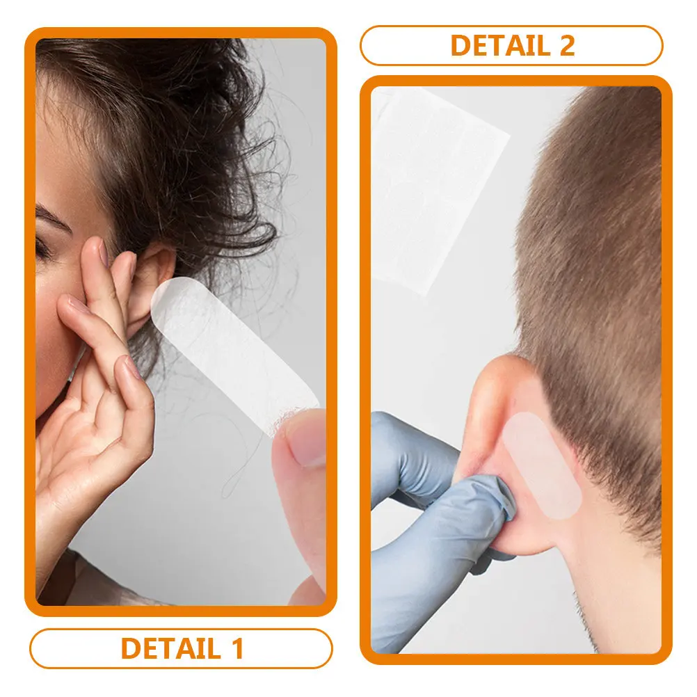 6Pcs Ear Corrector Stickers Transparent Vertical Ear Tape Peva Material Easy Use Invisible Sweat Proof Beauty Enhancer