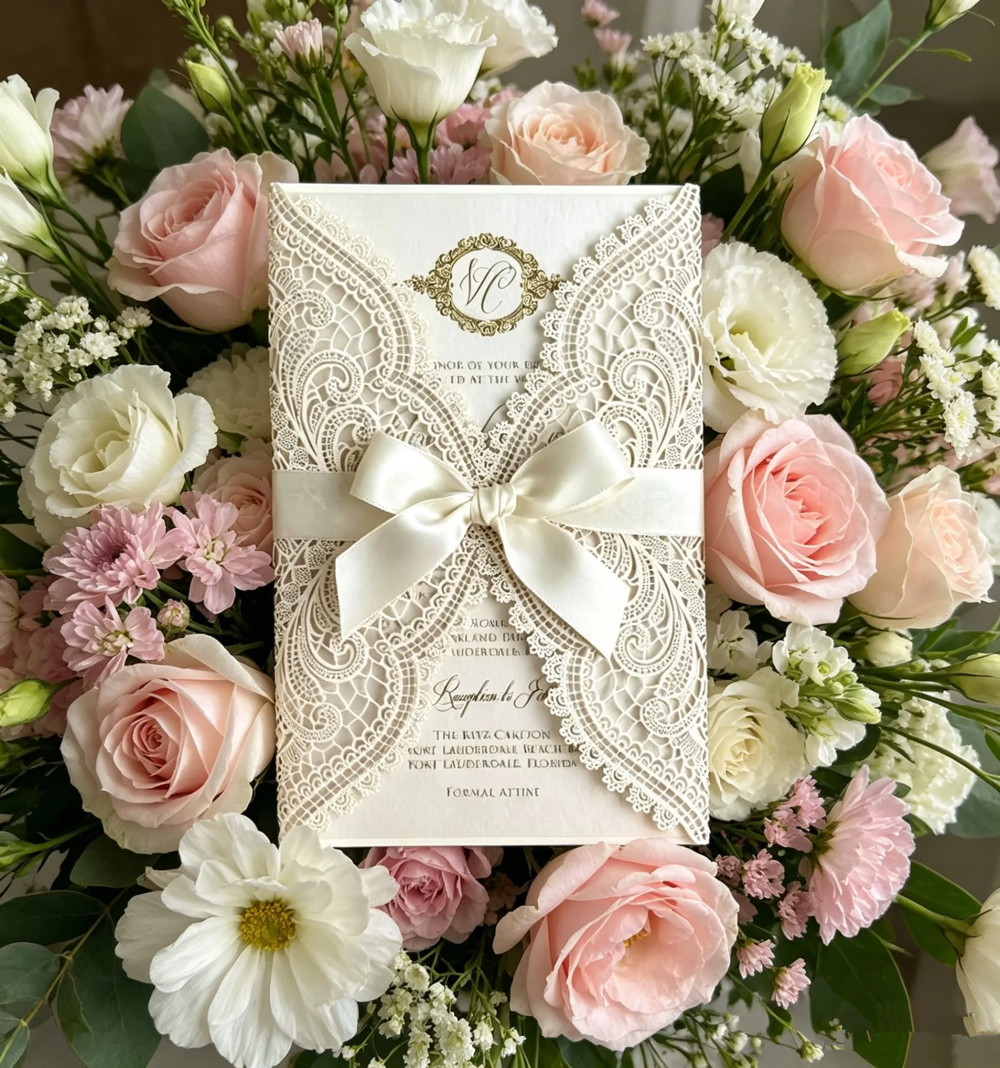 10Pcs Laser Cut Lace Wedding Invitation Card Cover Only Elegant Paper Invitation Card Flap Design Engagement Invitations
