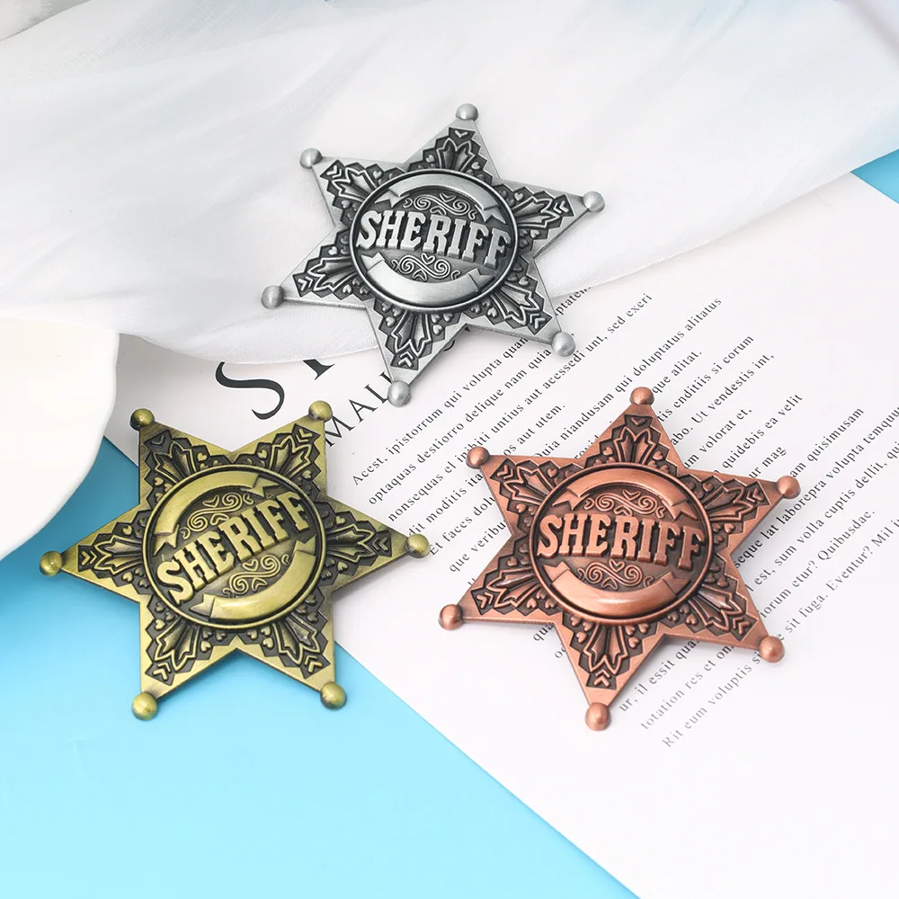الغربية الكبار شريف شارات زي ستار على شكل دبوس معدني دبابيس كرنفال هدايا الحفلات لجميع القديسين كاوبوي الشرف لعبة المدرسة