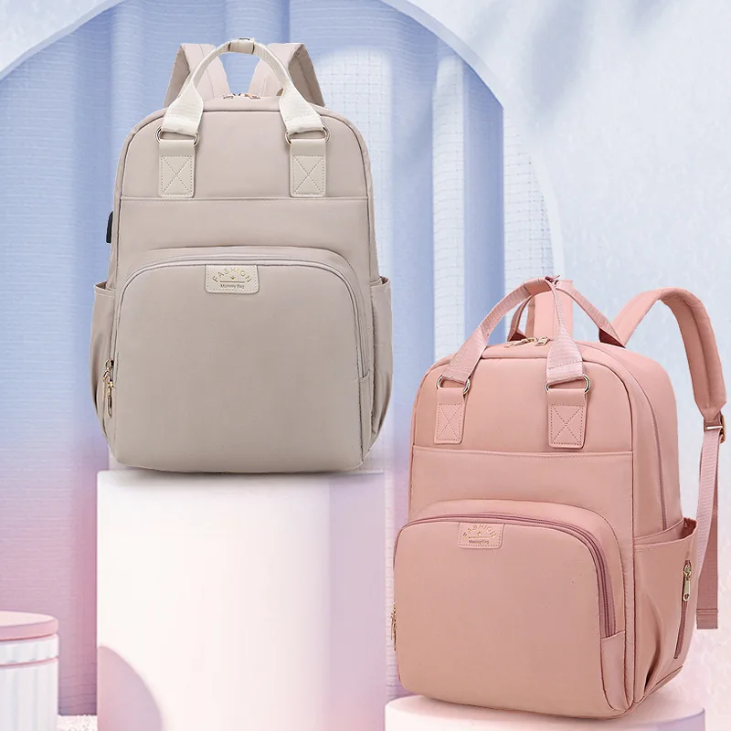 

Mommy Bag Female New Women's Maternity Bag Mother and Baby Backpack Computer Bag Large-capacity College Wind Shoulder Bag Bebe