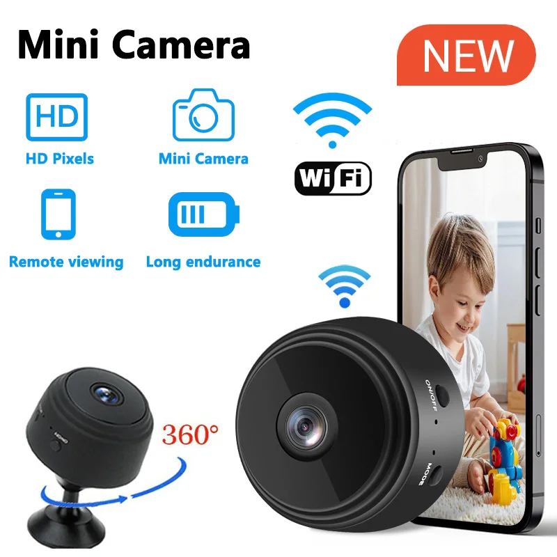 

HD Mini WiFi Camera Indoor Safety Security Surveillance Baby Monitor Night Vision Camcorder 1080P IP Cam Audio Video Recorder