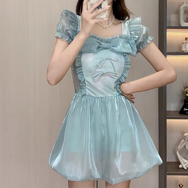 Traje de baño bonito estilo falda de pastel púrpura Pricess de Lolita para mujer, traje de baño de una pieza, trajes de baño, vestido de playa para nadar