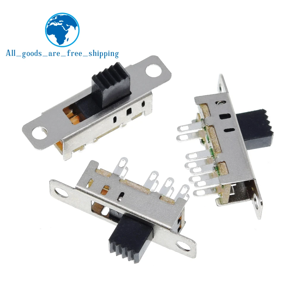 10Pcs SS23E04 Double Toggle Switch 8 Pins 3 files 2P3T DP3T Handle high 5mm small slide switch