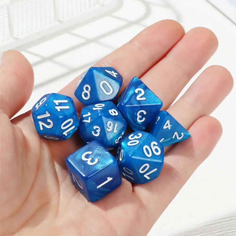 7Pcs/Set Polyhedral 7-Die Dice Set Game Dice For Board Card Game Math Games For TRPG DND Accessories D4 D6 D8 D10 D12 D20 Dice