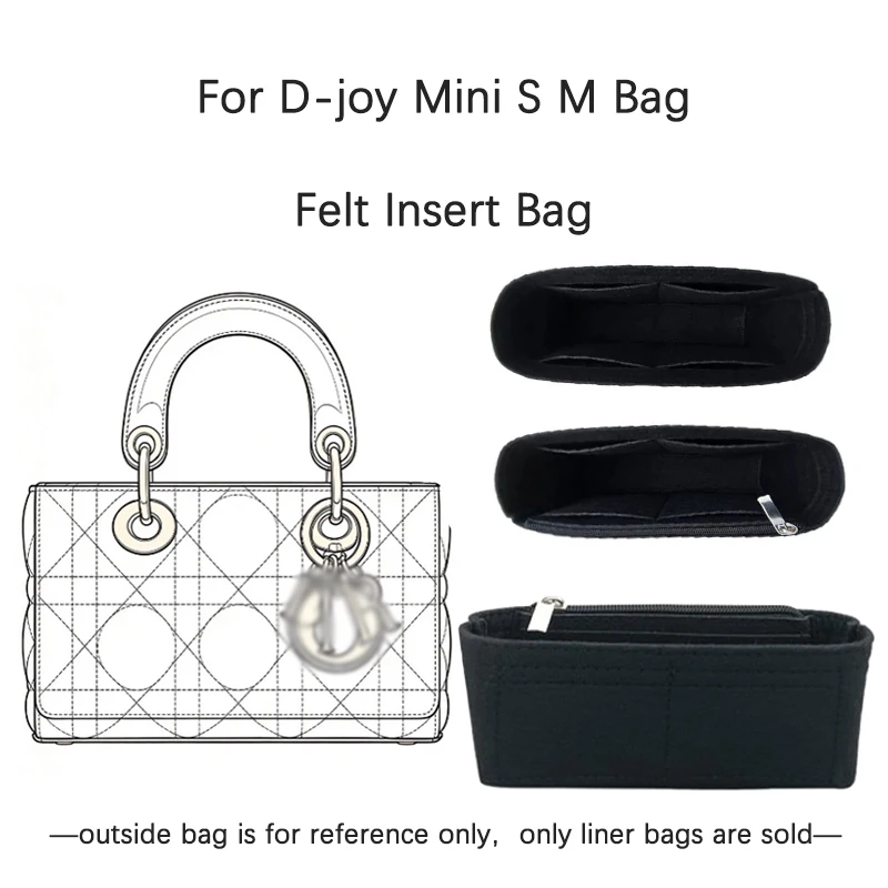 Bag Liner Organizer Insert for D-Joy Handbag, Multi-pocket Inner Storage Pouch