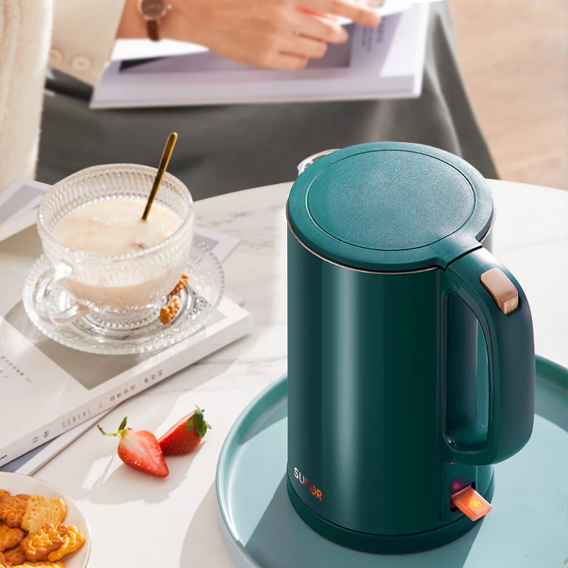 Hervidor eléctrico para el hogar, hervidor de agua de acero inoxidable, automático, antiseco, pequeño té, electrodomésticos de cocina abiertos