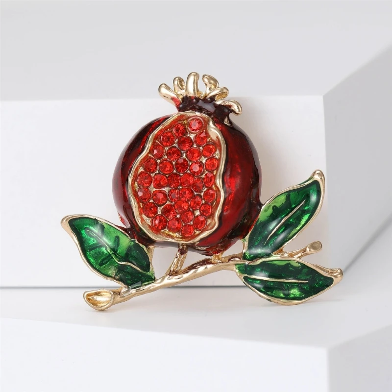 E15E Elegant Pomegranate Badge Pin Jewelry Charm Delicate Brooch for Daily Wear Dates