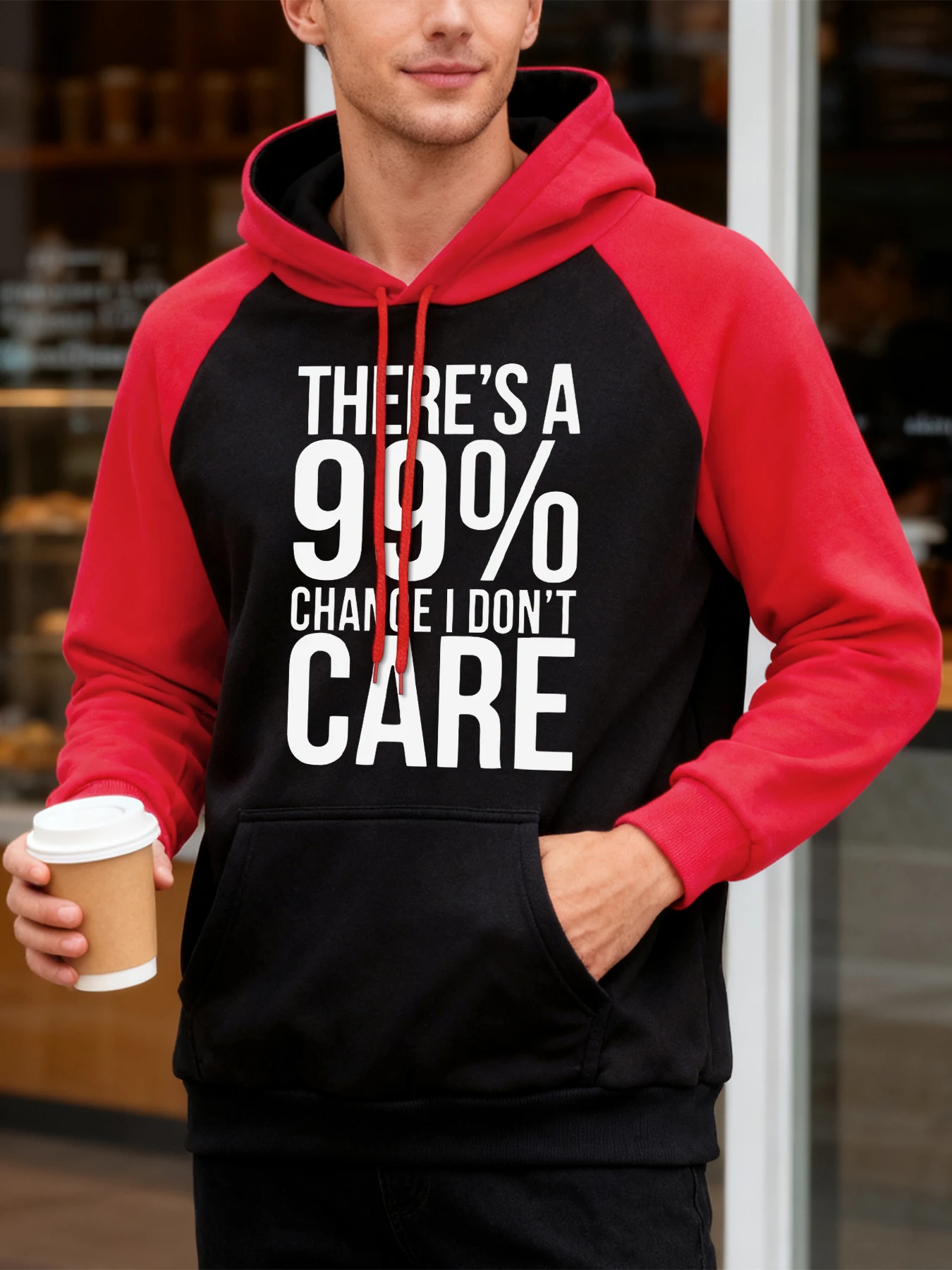 أنا لا أهتم يطبع راجلان هودي الرجال الهيب هوب الصوف هوديس موضة الملابس كبيرة الحجم جيب ملابس رياضية الخريف بلوزة كاجوال