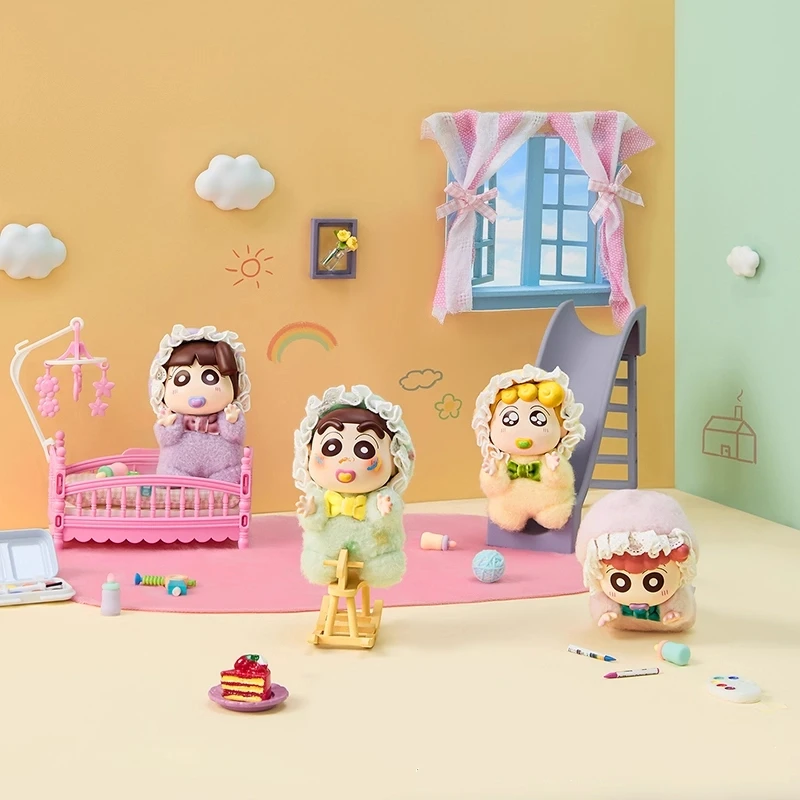 52 لعبة تلوين شين تشان الطفل سلسلة الفينيل أفخم صندوق أعمى لطيف أنيمي شخصية دمية سطح المكتب العصرية حلية لعبة من الكارتون هدية