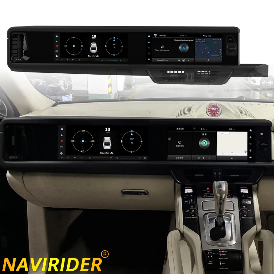 RHD For Porsche Cayenne 2010-2016 Upgraded Interactive Multimedia Video Player Dual Screen Android 12.3+12.3Inch Carplay