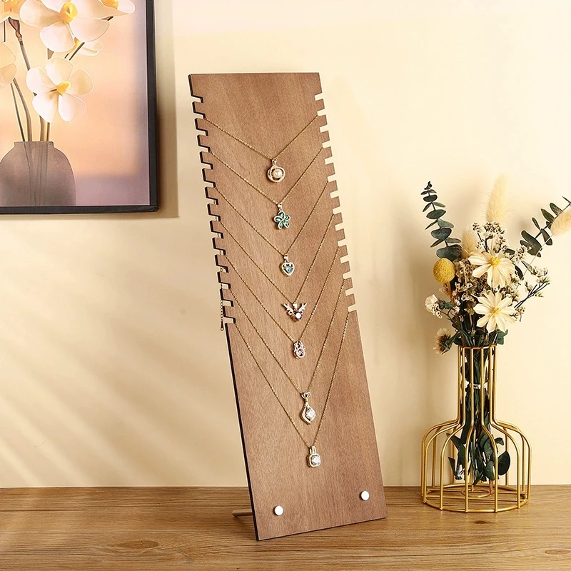 

1 шт., винтажная подставка для ювелирных изделий, деревянная подвеска, ожерелье, браслет, длинная цепочка, держатель для хранения магазинов, прилавок, комода, витрина
