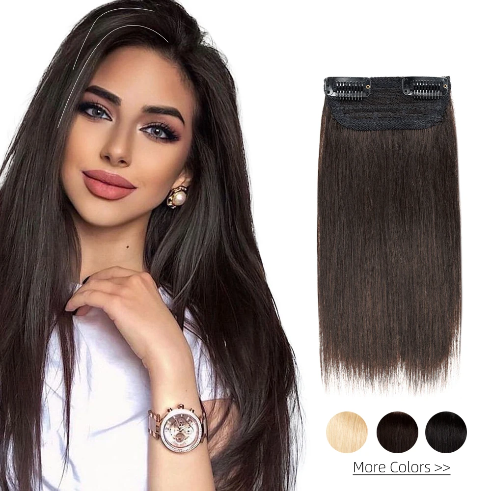 Isheeny Clip In Human Hair Extensions Natural Machine Remy Hair Pad 10-30cm Invisible Tic Tac One Piece Clip Hair Extension